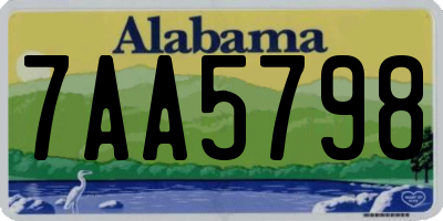 AL license plate 7AA5798