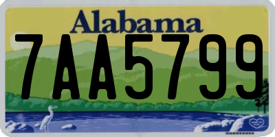 AL license plate 7AA5799