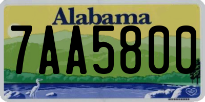 AL license plate 7AA5800