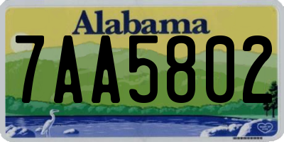 AL license plate 7AA5802