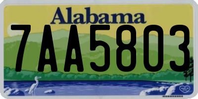 AL license plate 7AA5803
