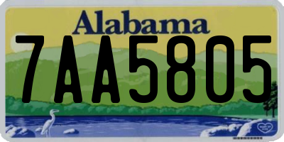 AL license plate 7AA5805