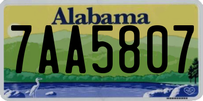 AL license plate 7AA5807