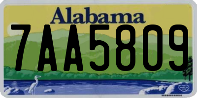 AL license plate 7AA5809