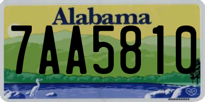 AL license plate 7AA5810