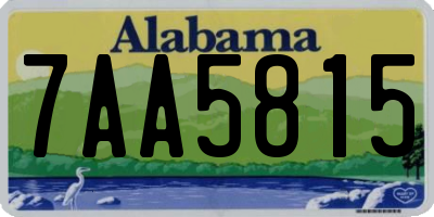 AL license plate 7AA5815