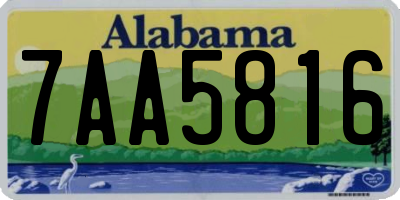 AL license plate 7AA5816