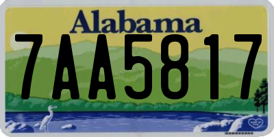 AL license plate 7AA5817