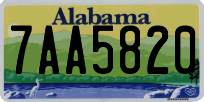 AL license plate 7AA5820