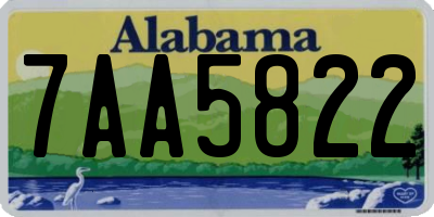 AL license plate 7AA5822