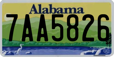 AL license plate 7AA5826
