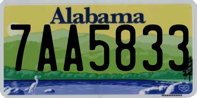 AL license plate 7AA5833