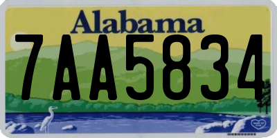 AL license plate 7AA5834