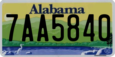 AL license plate 7AA5840
