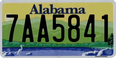 AL license plate 7AA5841