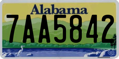 AL license plate 7AA5842