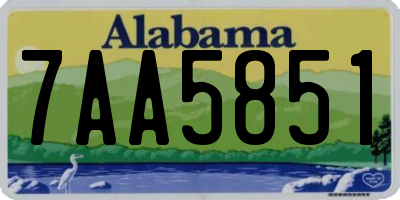 AL license plate 7AA5851