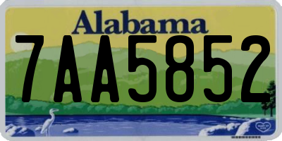 AL license plate 7AA5852