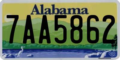 AL license plate 7AA5862