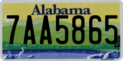 AL license plate 7AA5865