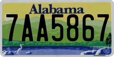 AL license plate 7AA5867