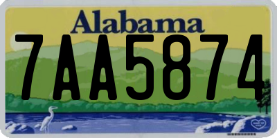 AL license plate 7AA5874