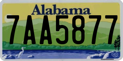 AL license plate 7AA5877