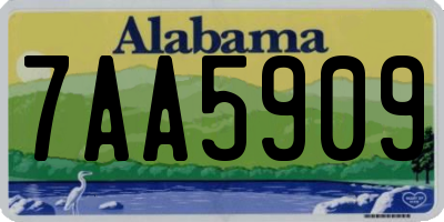 AL license plate 7AA5909