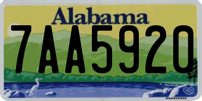 AL license plate 7AA5920