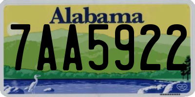 AL license plate 7AA5922