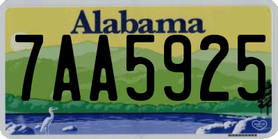 AL license plate 7AA5925