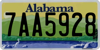 AL license plate 7AA5928