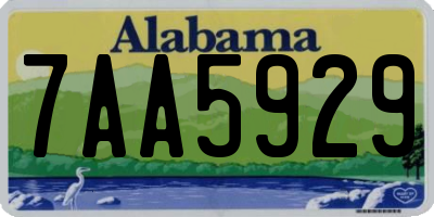 AL license plate 7AA5929