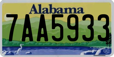 AL license plate 7AA5933