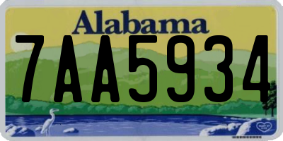 AL license plate 7AA5934