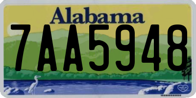 AL license plate 7AA5948