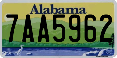AL license plate 7AA5962