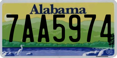 AL license plate 7AA5974