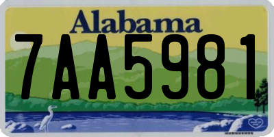 AL license plate 7AA5981