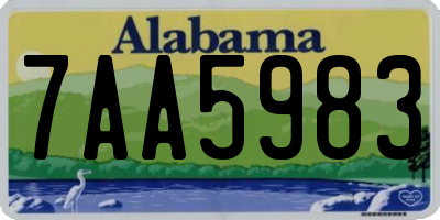 AL license plate 7AA5983