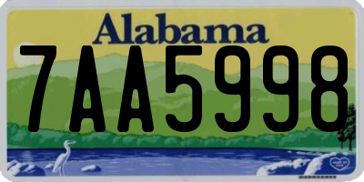 AL license plate 7AA5998
