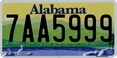 AL license plate 7AA5999