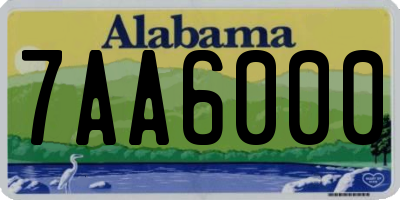 AL license plate 7AA6000