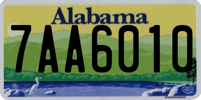 AL license plate 7AA6010