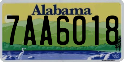 AL license plate 7AA6018