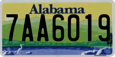 AL license plate 7AA6019