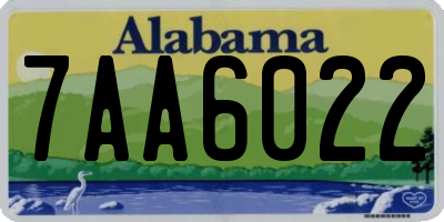 AL license plate 7AA6022