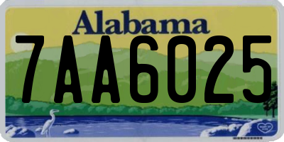 AL license plate 7AA6025