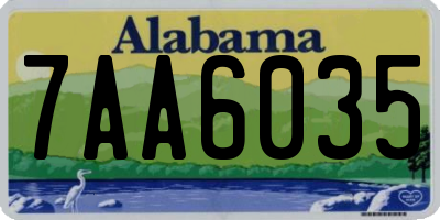 AL license plate 7AA6035