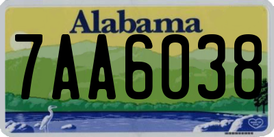 AL license plate 7AA6038